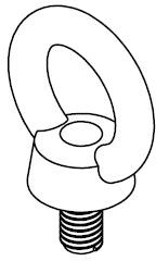 Stainless Steel Eyebolt Ring CM Line Drawing