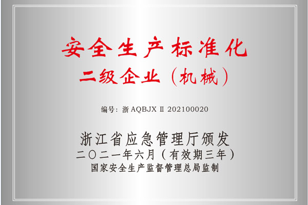 level 2 enterprises of safety production standardization